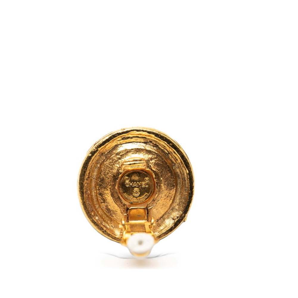 Chanel Vintage Earrings Pearl Gold-Tone #246955C51B - Picture 3 of 3